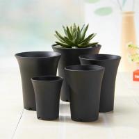 Lavabo de pelo antiguo para plantas suculentas, lavabo Vientiane, maceta de plástico redonda gruesa mate de cintura alta, jardinería en blanco y negro - details 2