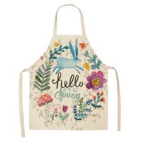 Delantal de lino con estampado Floral para adultos y niños, delantal de dibujos animados de plantas, accesorios de cocina para el hogar - details 13