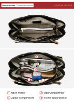 FOXER bolso de hombro con cadena de cuero PU para mujer, bolso para axilas, bolso a cuadros simple a la moda - details 10