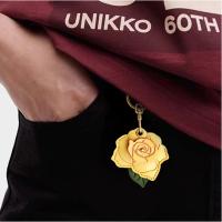 Llavero de cuero PU con flor rosa, llavero de Metal, funda protectora portátil para tarjeta de acceso, decorativa, multiusos - details 6