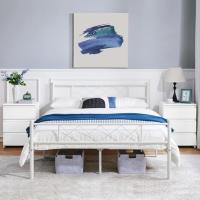 Mesitas de Noche con 3 Cajones 45x35x60,5cm Mesitas de Noche Modernas para Dormitorio Mesa Auxiliar de Madera para Sala de Estar Blanca - details 1