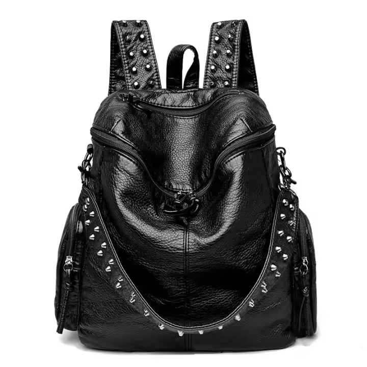Mochila de Mujer de Alta Calidad y Moda 2024 Bolso de Viaje Versátil y Sencillo Cuero PU - 1