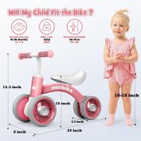 Bicicleta sin Pedales con Cuatro Ruedas Luminosas - Juguete Bebé 12-24 Meses, Correpasillos Seguro para Niños/Niñas - Regalo Cumpleaños Navidad (Primera Bicicleta Infantil) - details 11