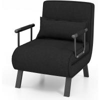 Sofá Cama Convertible Silla de Dormir Individual Tri-Fold con Respaldo Ajustable de 6 Posiciones, Cojín Desmontable y Asiento Tapizado Estructura Metálica Plegable (Azul) - details 37