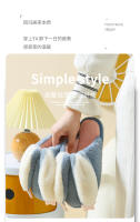 Zapatillas de felpa térmicas para interiores, zapatillas de algodón con dibujos animados, casa de las mujeres, lindo par de zapatillas de felpa conejito, fregona de piso. - details 2