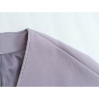BUNO-Abrigo corto liso a la moda para mujer, abrigos elegantes con manga acampanada y un solo pecho con cuello en V para mujer, chaquetas de oficina para otoño 2025 - details 8