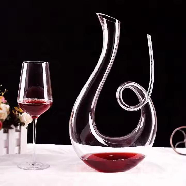 Botella de vino tinto Swan de 1700ml, olla de fiesta de bar soplada a mano, juego inflable de champán de cristal de moda sin plomo - 1