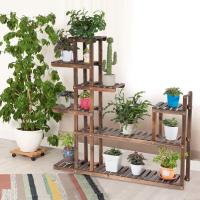 Plantas de Madera de 7 Niveles, Estante para Flores, Estante Escalera Multifuncional para Macetas, para Jardín, Terraza, Balcón, Interior y Exterior, 120 x 25 x 120 CM - details 5