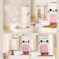 Máquina de alimentación de comida para gatos 2 en 1, dispensador de agua para mascotas con separación en seco y húmedo a prueba de fugas, desmontable con fuente de agua - details 10
