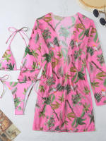 Microbikini de 3 piezas para mujer, traje de baño estampado, conjunto de Bikini Sexy, ropa de playa, Bikini estampado 2024 - details 6