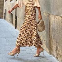 Falda larga casual con estampado de lunares para mujer con falda larga - details 3