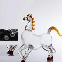 Creative Horse Shape Decanter 1L Decorative Horse Stand Glass Transparent Container Holder for Any Other Drink Liquor