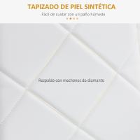 Juego de 4 Sillas de Comedor Nórdicas Sillas de Cocina Tapizadas de Piel Sintética con Patas de Acero Carga 120 kg para Salón 41x50x97 cm Blanco - details 3