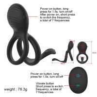 Leten Vibrador Dual para Hombres 7 Modos de Vibración, Control Remoto, Anillo Suave y Extensible - details 6