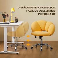 Silla de Escritorio Ergonómica Diseño Nube en Tejido Bouclé Altura Ajustable Ruedas Giratorias - details 13