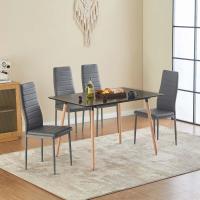 Sillas de Comedor Juego de 4 Sillas de Metal para Cocina, Silla de Mesa Comoda Silla con Asiento Tapizado, Negro - details 32