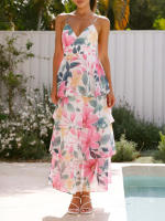Vacaciones europeas y americanas viento casual floral pequeño vestido de tirantes ropa de mujer 2025 primavera y verano - details 3