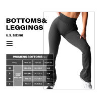 Leggings de Flare Negros Suaves para Workout Pantalones de Yoga Traje Deportivo Casual para Gimnasio - details 1
