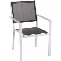 Silla de jardín apilable Deluxe Tailandesa |   De aluminio y textileno |   Tamaño 55x60x86 cm. |   (2, Negro y Marrón) - details 11