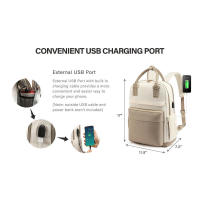 Mochila diaria para mujer con puerto de carga USB, impermeable, bolsa para ordenador portátil para deportes al aire libre - details 3
