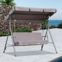 Columpio de Jardín de Metal con Parasol 3 Sillas, Cojín y Techo Ajustable 240kg 169x110x151cm - details 14