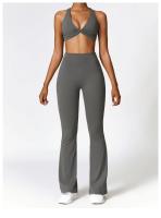 Pantalones de Yoga con Flecos en Forma de V para Mujeres Leggings de Cintura Alta y Pierna Ancha para Gimnasio y Deportes Pantalones de Baile - details 20