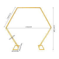 Arco de hierro hexagonal para boda, soporte de fondo para ceremonia, soporte de Metal para fiesta, 8,2 pies - details 2