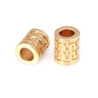 Gran Espaciador de Cilindro de Latón Dorado de 18K Accesorios para Hacer Pulseras - details 14