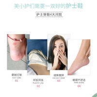Zapatos De Enfermera Para Mujer Suela Suave Transpirable Antideslizante Confort Para Piernas Y Tobillos Algodón PU Medio Tacón - details 4