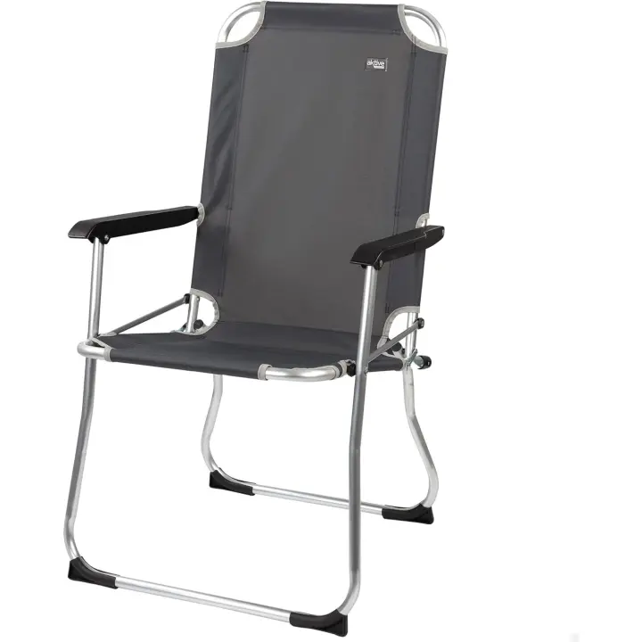 Silla Plegable y Reclinable 5 Posiciones, Antivuelco, con Cojín, Resalto Alto y Brazo Reposador - 1