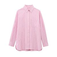 Camisa de manga larga a rayas holgada y cómoda 2025 con solapa informal versátil, nueva moda femenina de verano - details 1