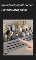 Organizador colgante no perforado, estante para colocar artículos de tocador y toallas, soporte para organización de champú para baño - details 6