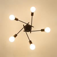 Goeco Lámpara de Araña Vintage Colgante con 3/5 Bases para Bombilla E27 Metal Negro - details 11