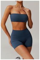 Ropa interior con corpiño antiflacidez para mujer, Tops deportivos de una pieza sin tirantes, ropa interior deportiva nublada, ropa ajustada para gimnasio y Yoga - details 1
