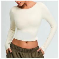 Top de yoga de manga larga con espalda abierta para mujer, ropa deportiva sexy con espalda abierta, Top corto con diseño de espalda en U - details 11