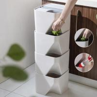 Cubo de basura de separación seca y húmeda para el hogar, papelera de reciclaje clasificada de apilado creativo para cocina - details 4