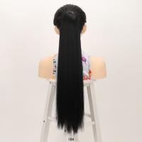 Extensiones de cola de caballo sintéticas esponjosas, suaves con banda elástica, postizo largo Yaki liso, bricolaje, colas de caballo postizas de 24 pulgadas, uso diario - details 5