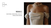 Elegante Vestido de Novia de Sátin Blanco Ajuste Delgado, Cola de Pescado, Temperamento de Lujo Ligero Moda de Mujer - details 4