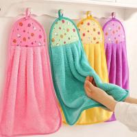 Toalla de mano de terciopelo Coral, suministros de baño, paño suave y absorbente, paños de cocina, accesorios de cocina - details 0