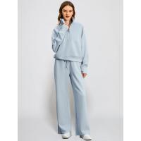 Conjunto casual de dos piezas para mujer: sudadera extragrande con media cremallera y pantalones deportivos de pierna ancha - details 45