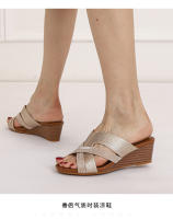 Sandalias de cuña para mujer, ideales para usar como prenda exterior, modernas, con plataforma gruesa, impermeables, informales, de talla grande, con boca de pez. - details 5