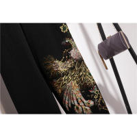Traje de mujer con bordado de flores y fénix, suéter de punto con lentejuelas y cuentas, conjunto de pantalón lápiz de talla gra - details 9