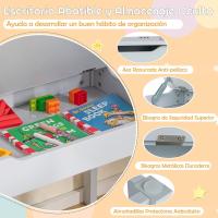 Mesa de Actividades para Niños de Madera Con Silla Escritorio Infantil con Soporte para Papel para Dibujar, Estudiar y Juegar - details 11