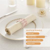 12 Uds. Anillos para servilletas, anillos para servilletas de jacinto de agua, anillos rústicos para servilletas para fiesta de cumpleaños, decoración de mesa de cena - details 6