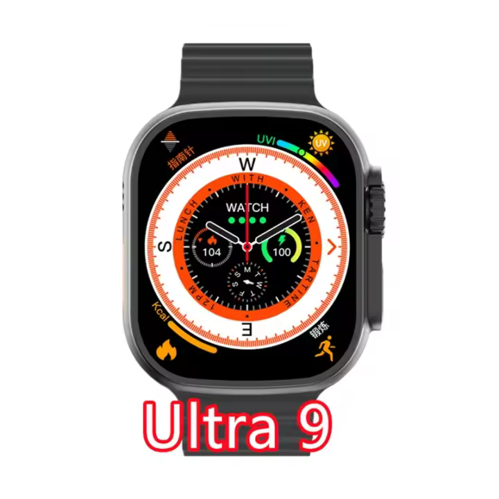 Reloj Inteligente Ultra 9 2023 para Hombres Deportivos con GPS NFC Bluetooth y Llamada Serie 9 Compás 2.2" IP68 49mm Cotaul Material de Banda de Goma Forma Cuadrada Pantalla AMOLED - 1