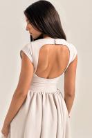Vestido de noche elegante para mujer con escote en la espalda - Vestido largo sin mangas con pliegues para fiesta, graduación, vacaciones - details 38