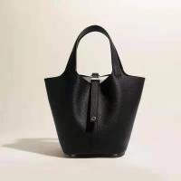Bolso de mano a la moda para mujer, bolso Togo de gran capacidad, capa de cabeza de cuero de vaca, forma de cubo de agua, mochila de lujo de alta gama, novedad de 2024 - details 2