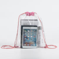 Bolsa de almacenamiento de juguetes con cordón de PVC transparente, bolsa de zapatos, mochila con cordón - details 6