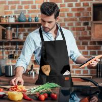 Delantal ajustable con pechera impermeable, resistente a las manchas, con dos bolsillos, para Chef de cocina, hornear, barbacoa, accesorios para equipos - details 8