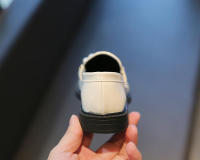 Zapatos de cuero para niñas, mocasines negros sin cordones, planos, perlas de estilo británico, para fiesta escolar, boda, novedad - details 18